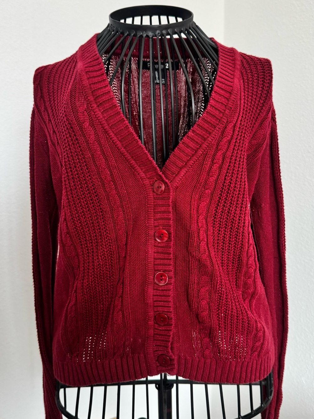 Burgandy Button Down Cardigan
